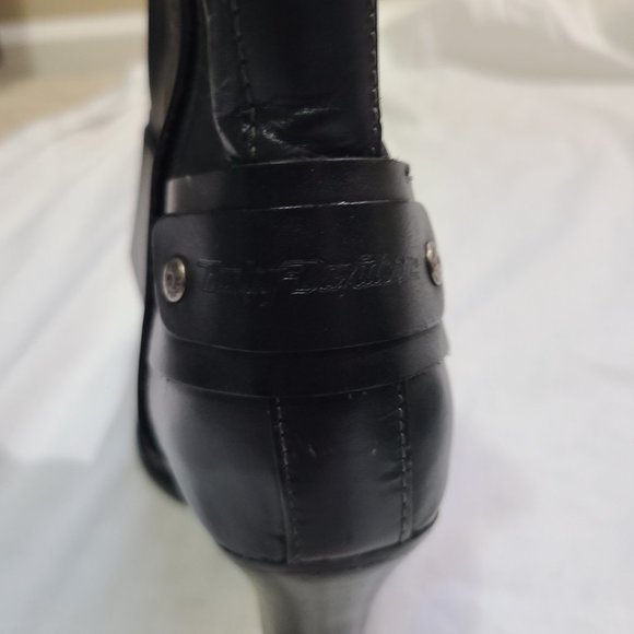 Harley Davidson Black Motorcycle Boots with Side Zip & 4" High Heel - Size 7 - Picture 4 of 15